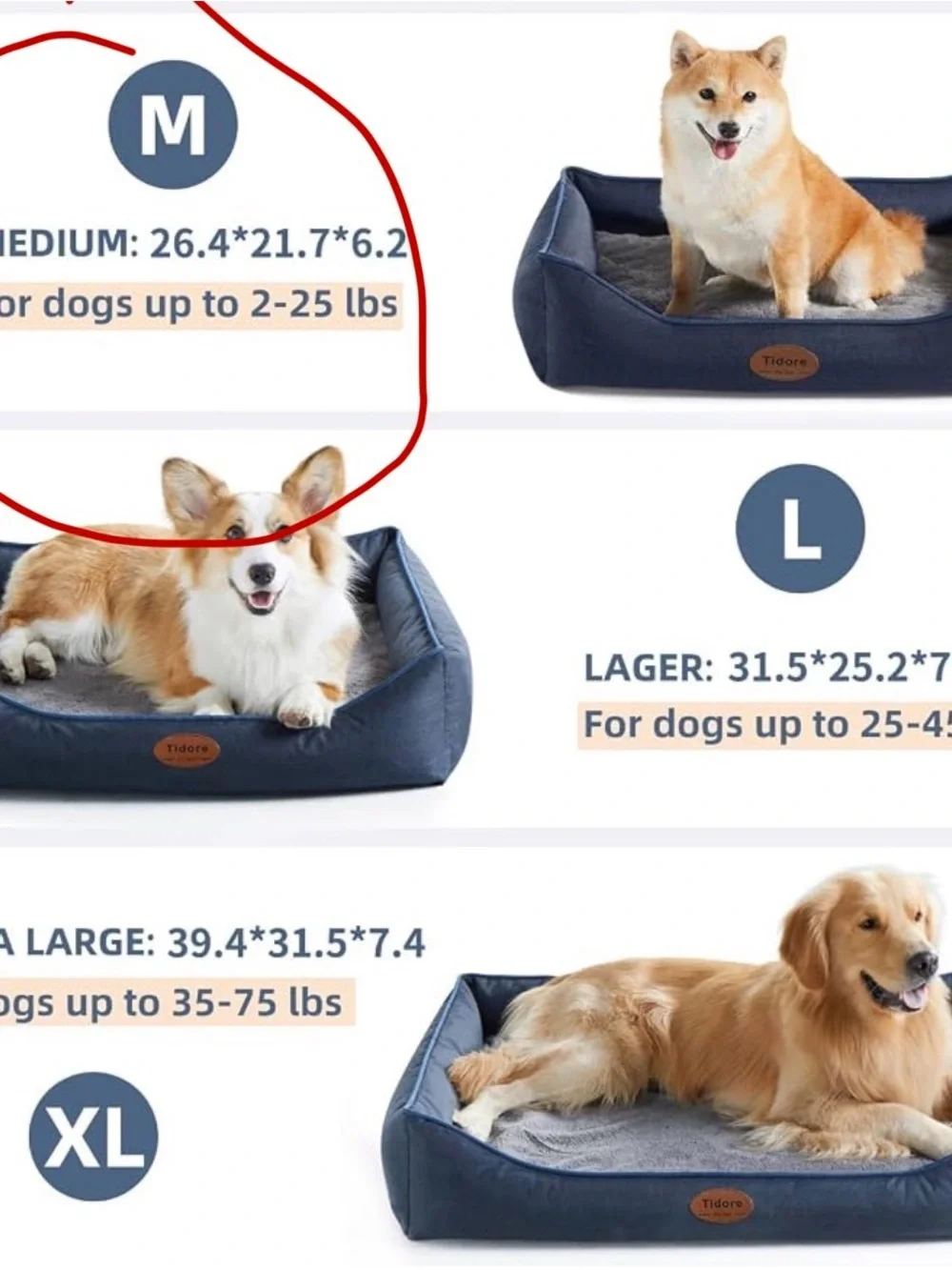 Tidore Waterproof Machine Washable Dog Sofa Bed, Foam, Removable Cover, M